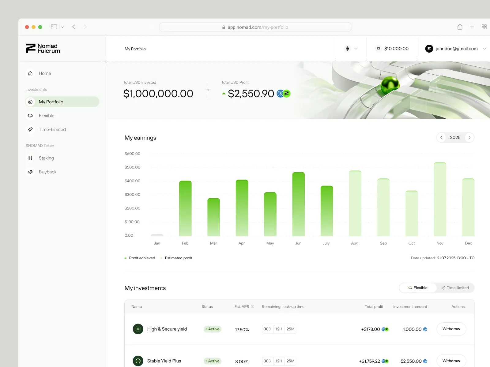 Nomad finansiell produktvisning